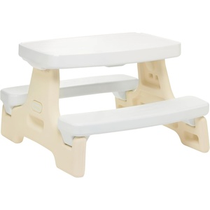 image:imageLittle Tikes Cloud Collection Easy Store Jr Play Table  White Foldable Toddler Picnic Table and Chair Set IndoorOutdoor Activity Table for Kids Boys and Girls Ages 18 Months to 5 Years