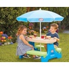 image:imageLittle Tikes Easy Store Picnic Table with Umbrella Multi Color 4200L x 3800W x 1975HBlueGreen