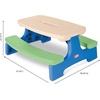 image:imageLittle Tikes Easy Store Picnic Table with Umbrella Multi Color 4200L x 3800W x 1975HBlueGreen