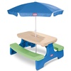 image:imageLittle Tikes Easy Store Picnic Table with Umbrella Multi Color 4200L x 3800W x 1975HBlueGreen