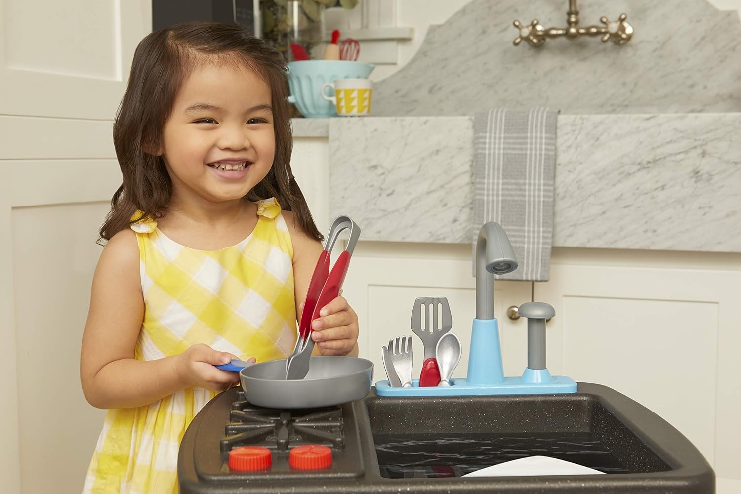 image:imageLittle Tikes First Sink amp Stove Realistic Pretend Play Kitchen Appliance for Kids Includes 13 Cooking Accessories Ages 3 MultiColor